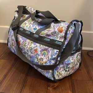 LeSportSac large weekender floral duffel bag